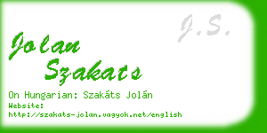 jolan szakats business card